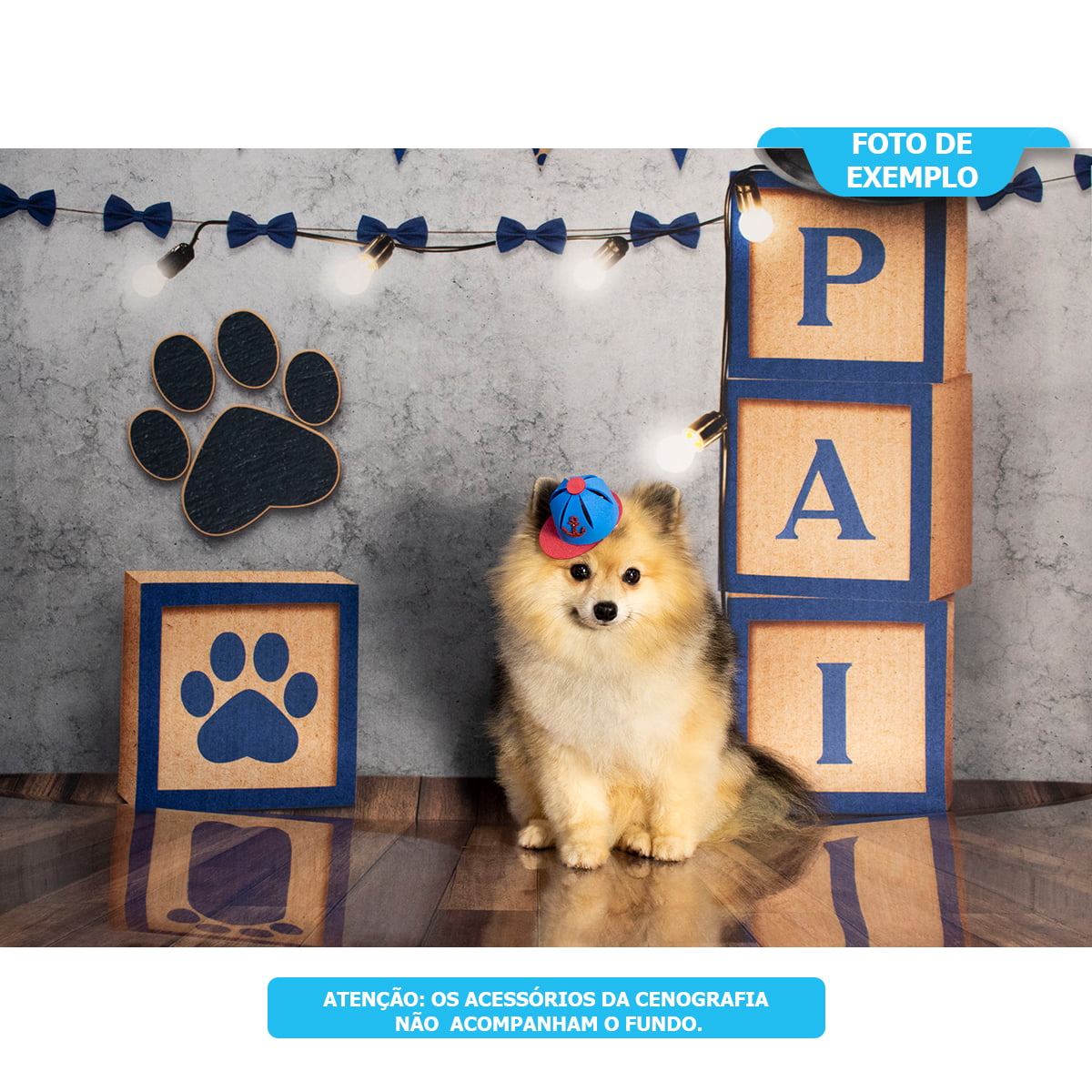Fundo Fotográfico Pet Dia dos Pais Rústico em Tecido PET-114