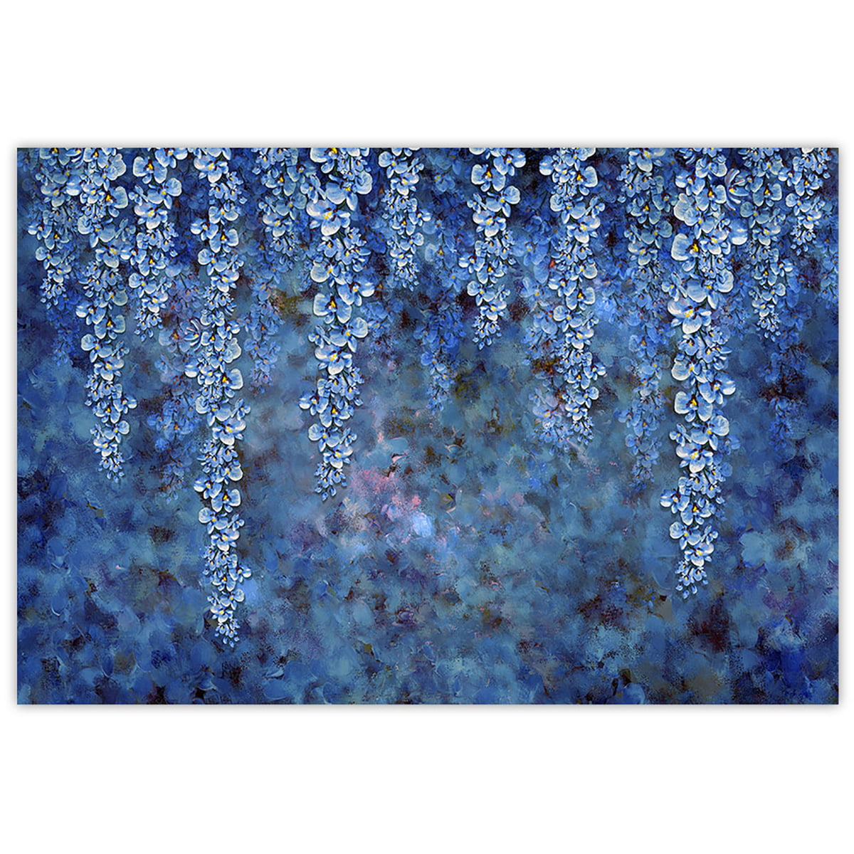 Fundo Fotográfico Cascata Floral Azul em Tecido FFF-167