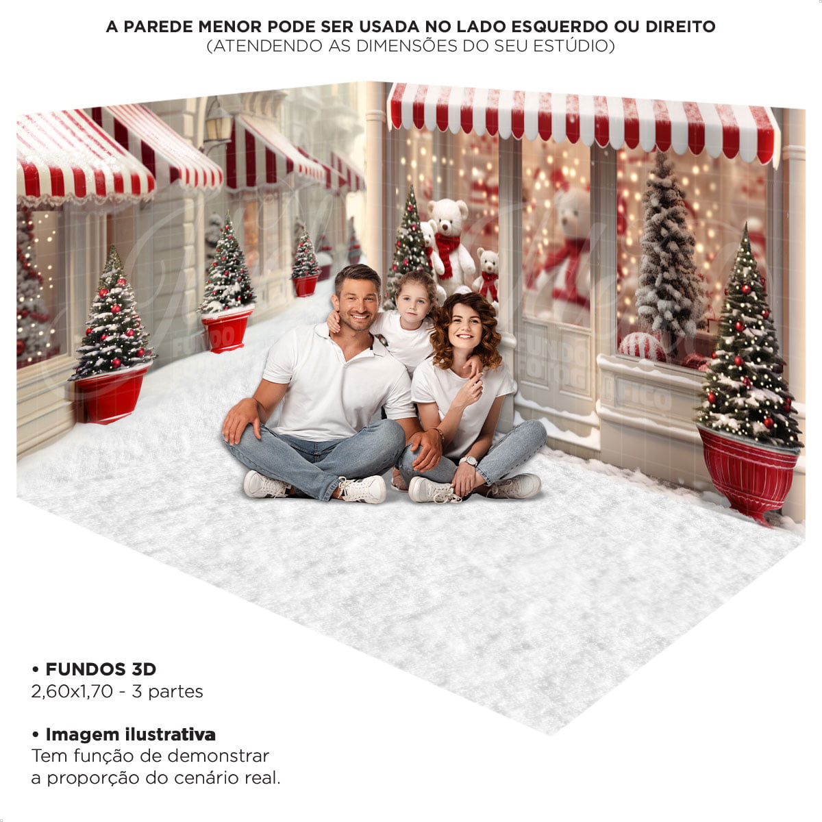 Fundo Fotográfico Vertical Cenário Natal Opções 1,70 X 2,60m