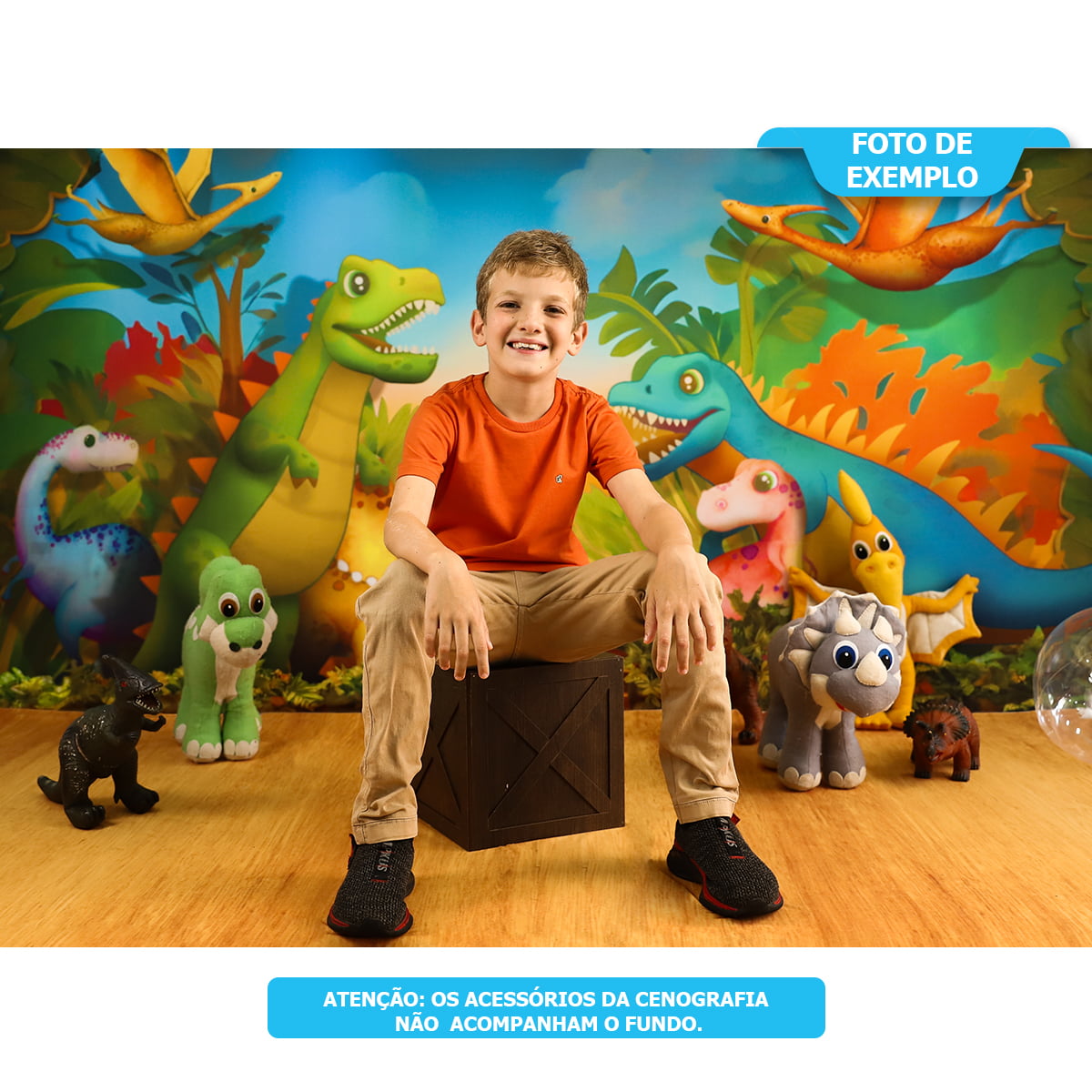 Fundo Fotográfico Dia das Crianças Dinossauros em Tecido FFC-868