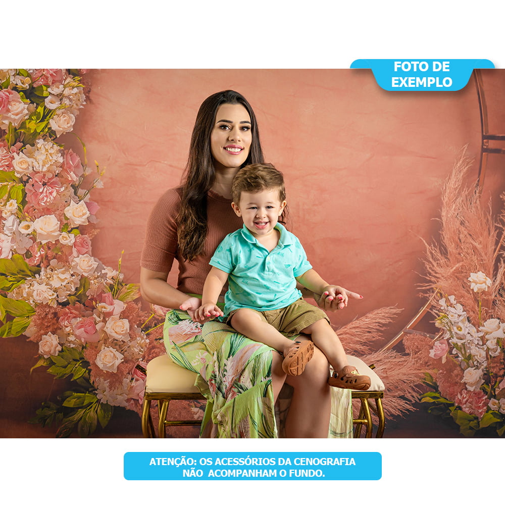 Fundo Fotográfico Dia das Mães Arco Floral Gigante em Tecido FDM-107