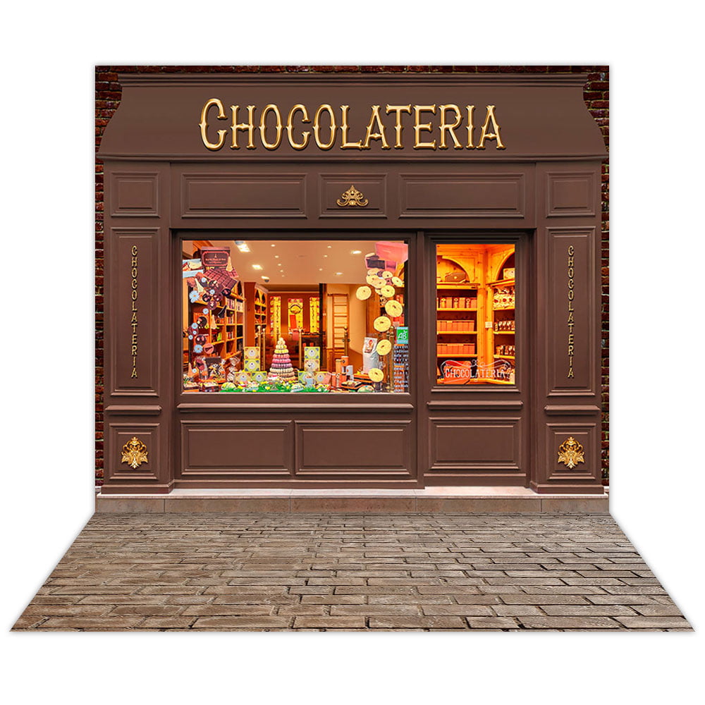 Fundo Fotográfico Páscoa Loja de Chocolates em Tecido PCA-242