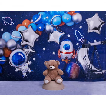Fundo Fotográfico Smash The Cake em Tecido Balão Astronauta FFC-790
