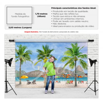 Fundo Fotográfico Verão 2022 Praia Copacabana em Tecido FFP-130
