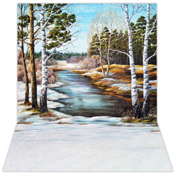 Fundo Fotográfico Pintura Inverno em Tecido FFA-496