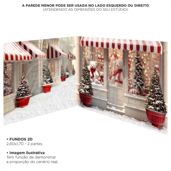 Fundo Fotográfico 3D Natal com 2 Partes em Tecido CNO-03