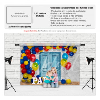 Fundo Fotográfico Dia dos Pais Balões em Tecido FPA-135