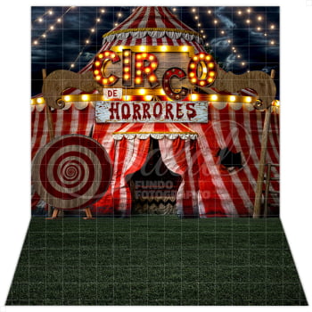 Fundo Fotográfico Halloween Circo de Horrores em Tecido FFH-116