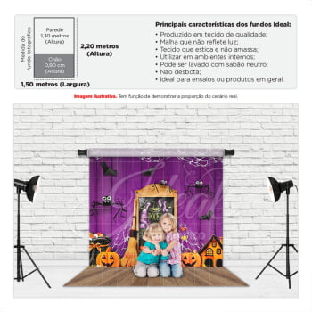 Fundo Fotográfico Halloween Doces ou Travessuras em Tecido FFH-109