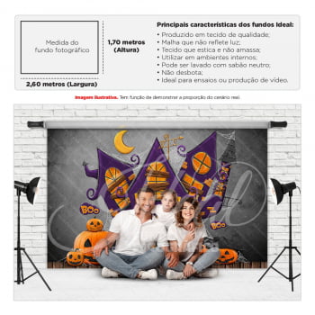 Fundo Fotográfico Halloween Castelo em Tecido FFH-100