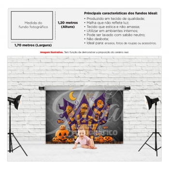 Fundo Fotográfico Halloween Castelo em Tecido FFH-100