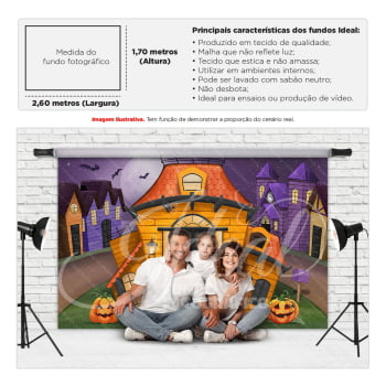 Fundo Fotográfico Halloween Vila em Tecido FFH-105