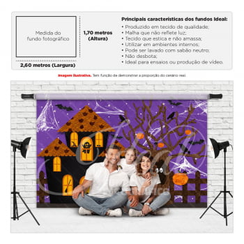 Fundo Fotográfico Halloween Castelo em Tecido FFH-106