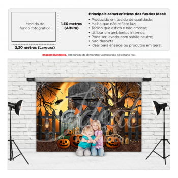 Fundo Fotográfico Halloween Abóboras em Tecido FFH-68