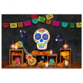 Fundo Fotográfico Halloween Mexicano em Tecido FFH-90