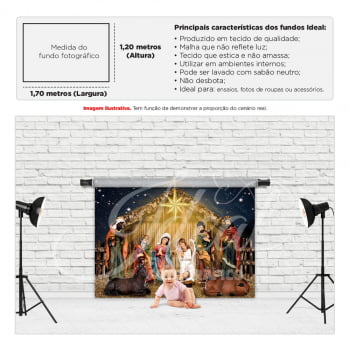 Fundo Fotográfico Natal Religioso em Tecido FNT-600