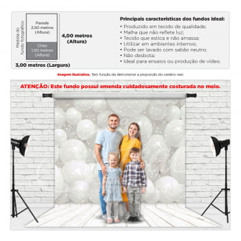 Fundo Fotográfico Ano novo Balões Gigante em Tecido FFA-429