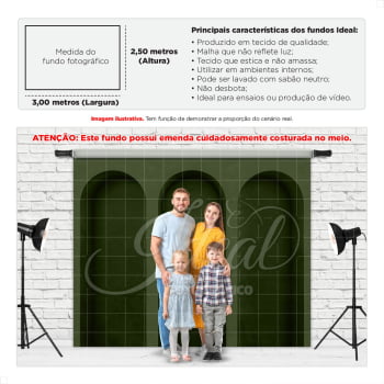Fundo Fotográfico Arco Verde Gigante em Tecido FFA-528