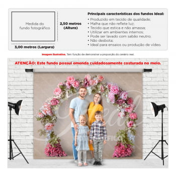 Fundo Fotográfico Dia das Mães Arco de Flores Gigante em Tecido FDM-89