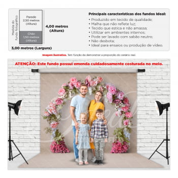 Fundo Fotográfico Dia das Mães Arco de Flores Gigante em Tecido FDM-89