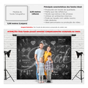 Fundo Fotográfico Dia dos Pais Chalkboard Gigante em Tecido FPA-100