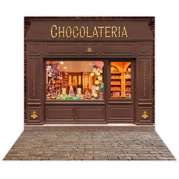 Fundo Fotográfico Páscoa Loja de Chocolates Gigante em Tecido PCA-242
