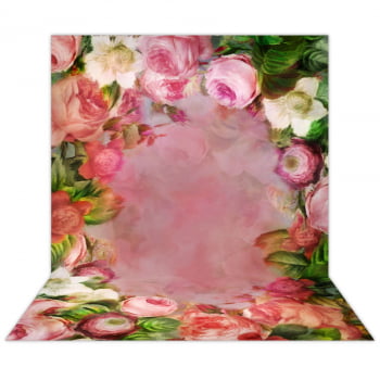 Fundo Fotográfico Textura Fine Art Flores Rosa Gigante em Tecido FFT-415