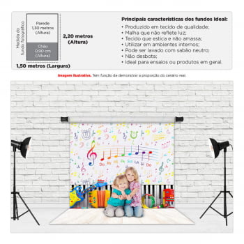 Fundo Fotográfico Instrumentos Musicais Infantil em Tecido FFC-836