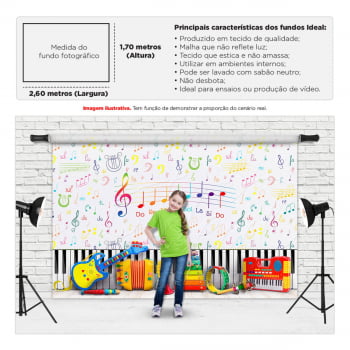 Fundo Fotográfico Instrumentos Musicais Infantil em Tecido FFC-836
