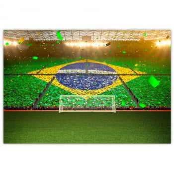 Fundo Fotográfico Campo de Futebol Brasil em Tecido FFB-268