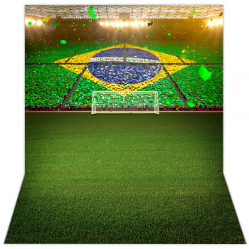 Fundo Fotográfico Campo de Futebol Brasil em Tecido FFB-268
